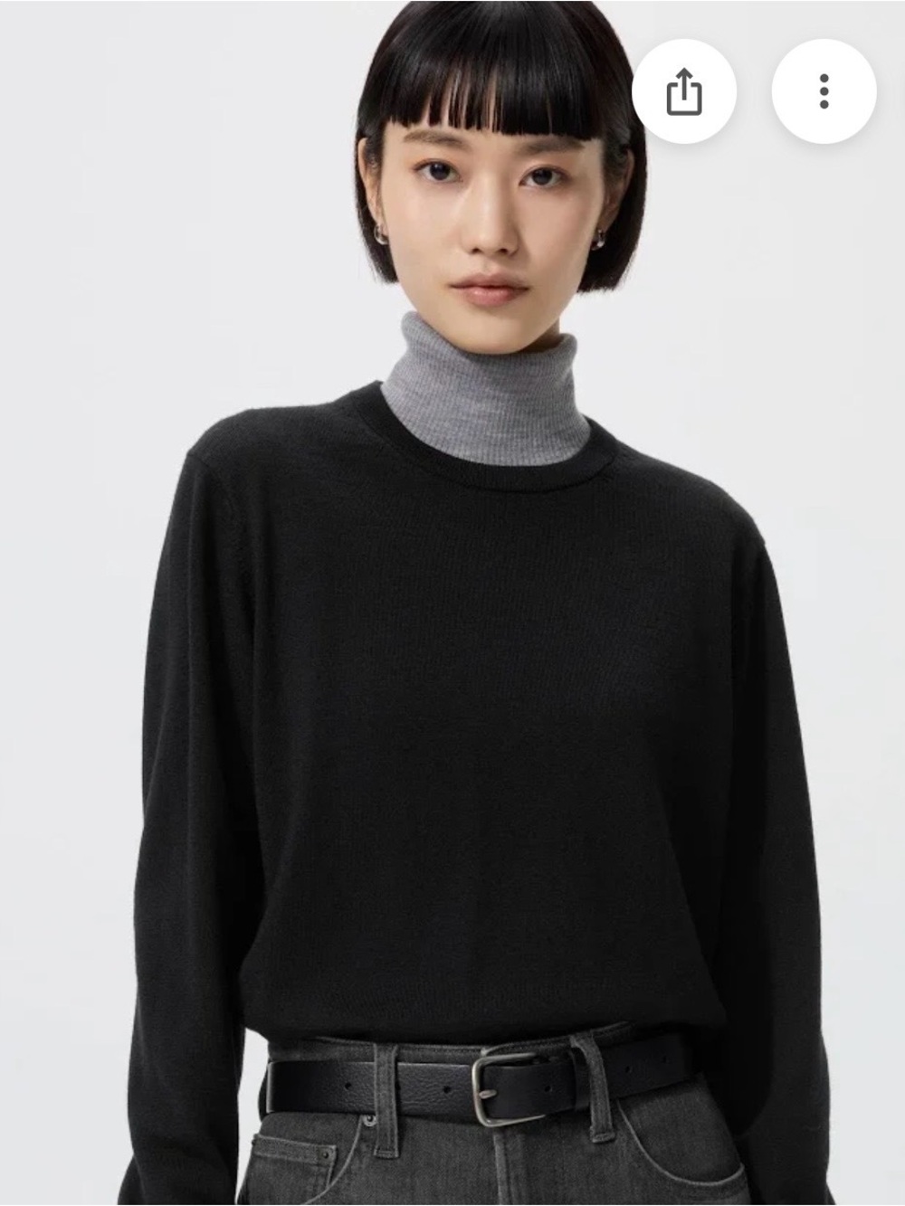 Uniqlo Black Crewneck Sweater for Women